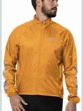 Brand New Jack Wolfskin Men Morobbia Windbreaker Orange Soft Shell Jacket Large